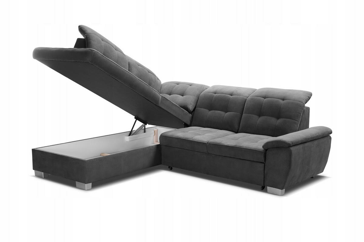 ECKSOFA LOTTA SALVADOR Bettkasten verstellbare Kopfstützen hochwertige Verarbeitung lose Rückenkissen freistehend LINKS 212x258x106 cm Brown - Braun, Holz/Textil (212/258cm) - DomoHome
