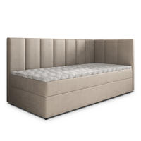 BOXBETT BEVE 80x200 cm mit Matratze und Topper, H2+H3 - Beige - Beige, Holz (80/200cm) - MASSENO