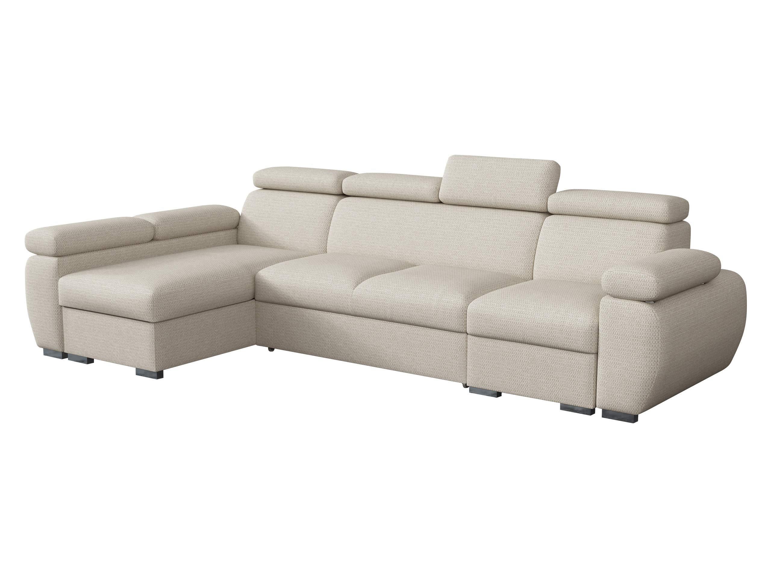 ECKSOFA Boston LCP, Seite: Links LCP+2R+1P(65) - Silberfarben/Creme, Holz/Textil (320/170cm) - MIRJAN24