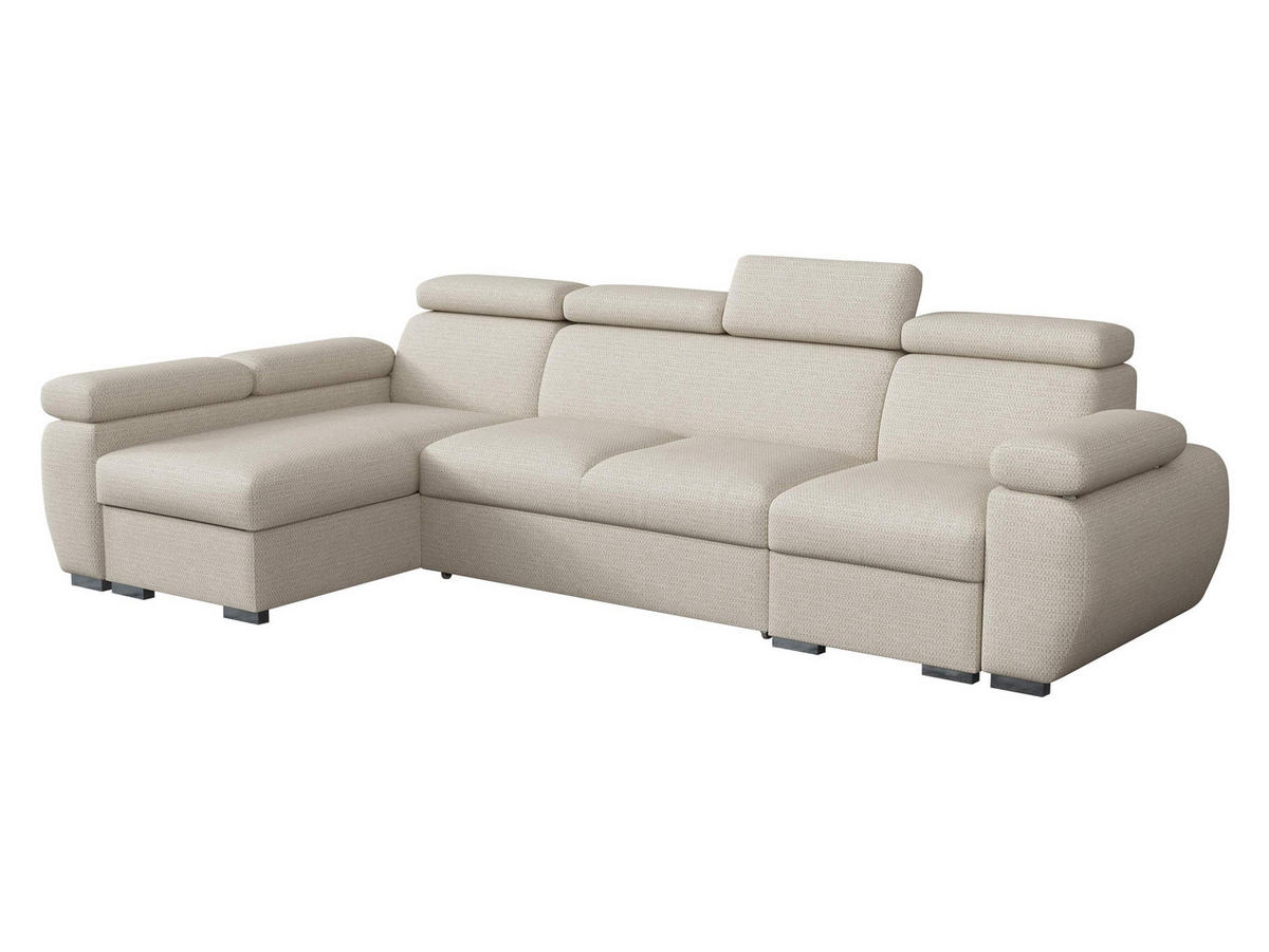 ECKSOFA Boston LCP, Seite: Links LCP+2R+1P(65) - Silberfarben/Creme, Holz/Textil (320/170cm) - MIRJAN24