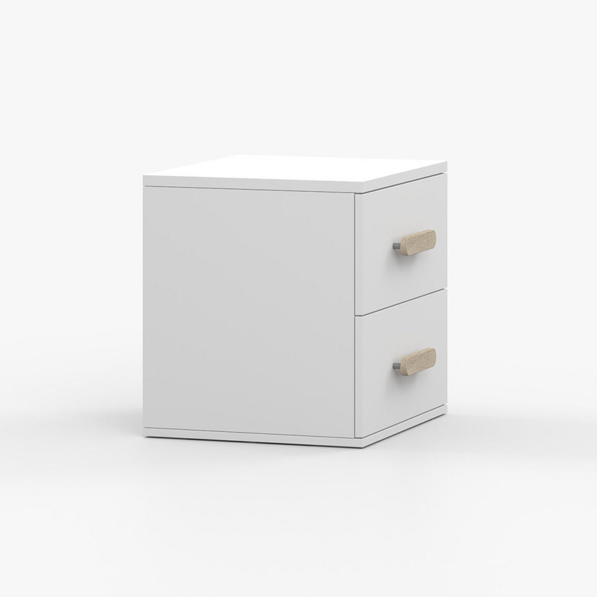 NACHTTISCH JONAS I 22, 55/51/44, 2 Schubladen, weiß - Weiß, Holzwerkstoff (55/44/51cm) - imoebel24