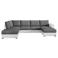 WOHNLANDSCHAFT Wilma, Seite: Links - Schwarz/Weiß, Holz/Textil (305/85/188cm) - MIRJAN24