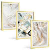 BILDER SET 3er Set - 40x60 cm Goldrahmen - Elegante Marmormuster - Goldfarben, Kunststoff (40/60cm) - TULUP