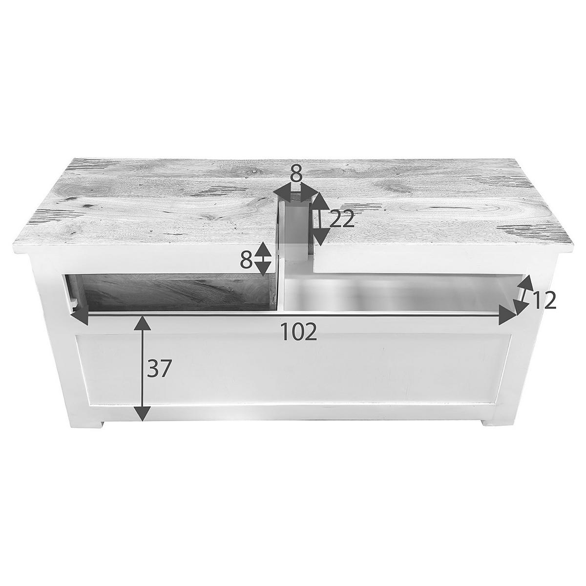 WASCHBECKENUNTERSCHRANK - Mango massiv / Eisen - Mango / Schwarz - Braun, Holz/Metall (120/60/40cm) - home24