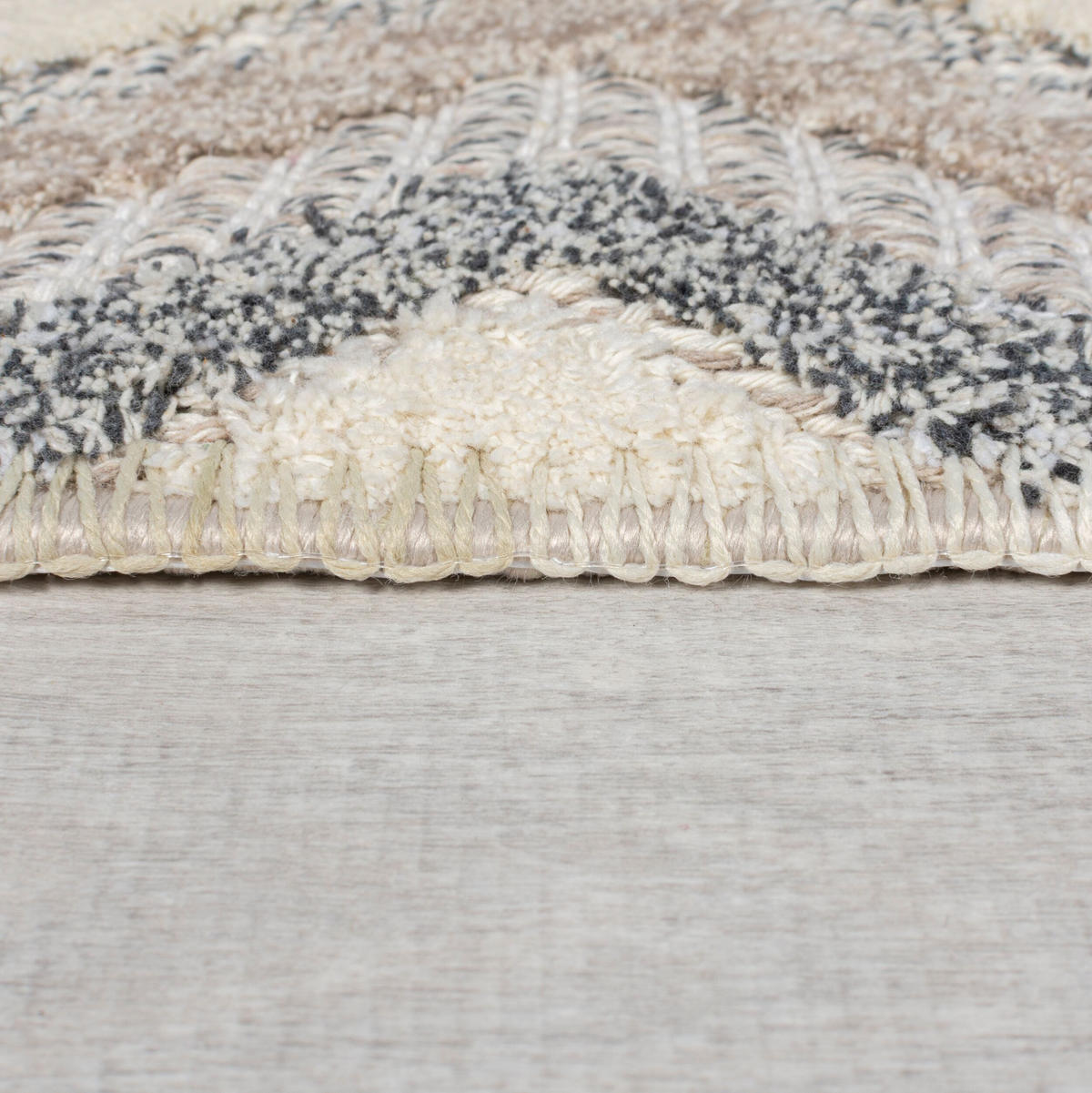TEPPICH Waschbar RIDGE, geometrisch, Grau-Beige, 78 x 150 cm - Beige, Textil (78/150cm) - KADIMA DESIGN