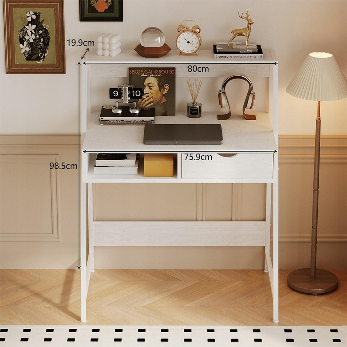 SCHREIBTISCH 81/50/100 cm Weiß - Weiß, Holzwerkstoff (50/80/98cm)