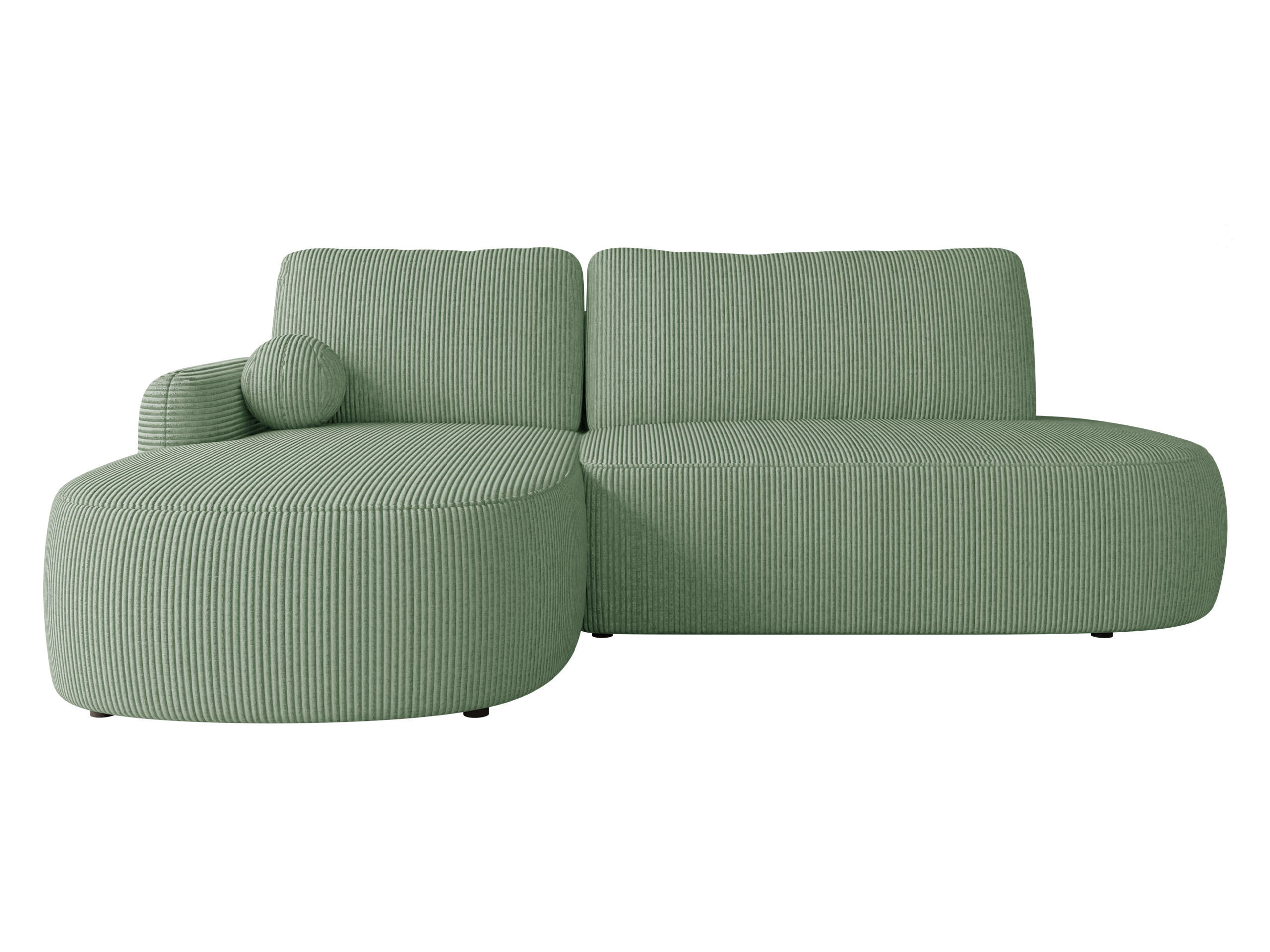 ECKSOFA Loridu O Cord, Seite: Links - Schwarz/Mintgrün, Holz/Kunststoff (274/174cm) - MIRJAN24