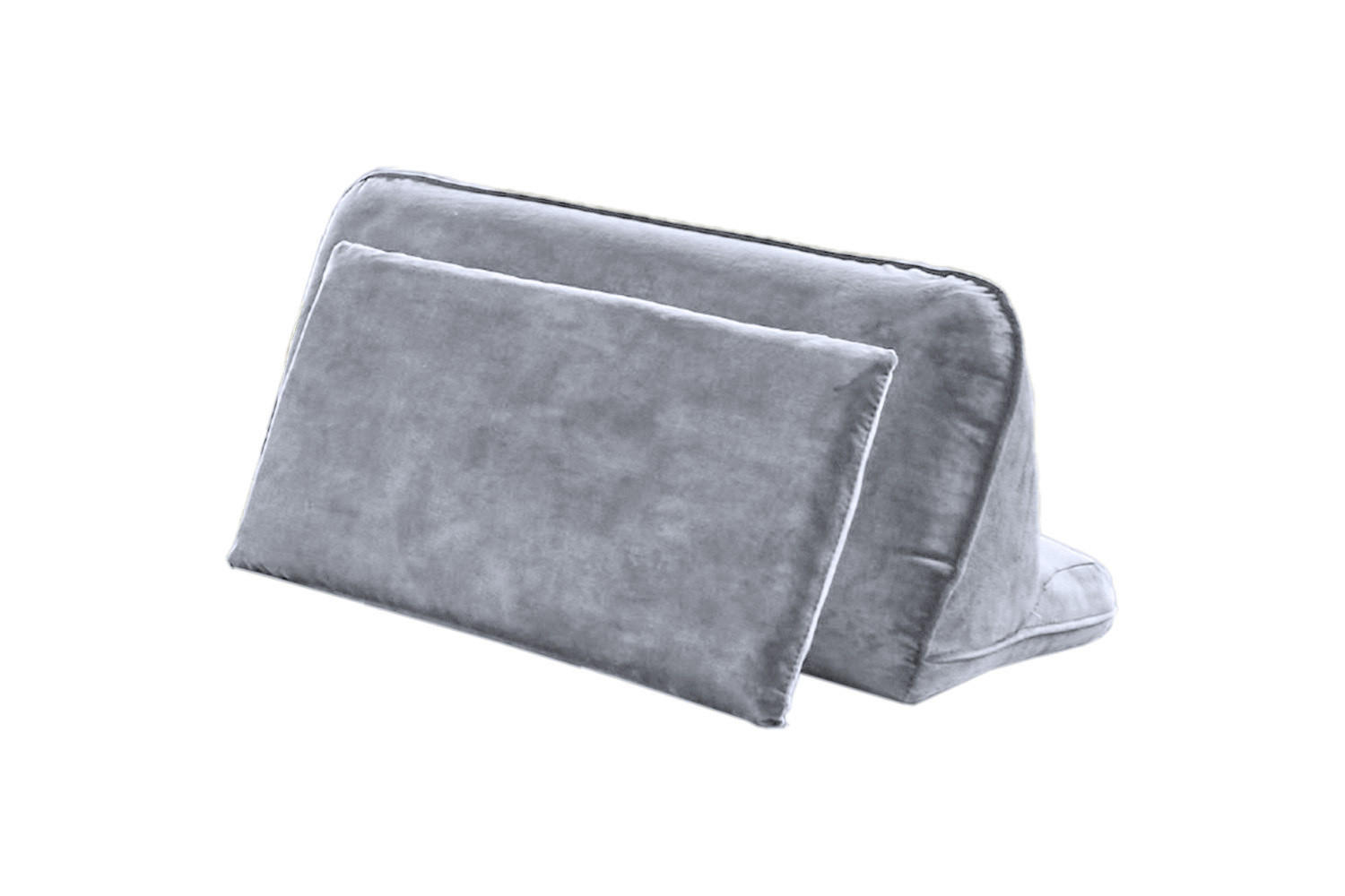 RÜCKENKISSEN WIOLO Grau Velvet - Grau, Textil (80/46cm) - KAWOLA