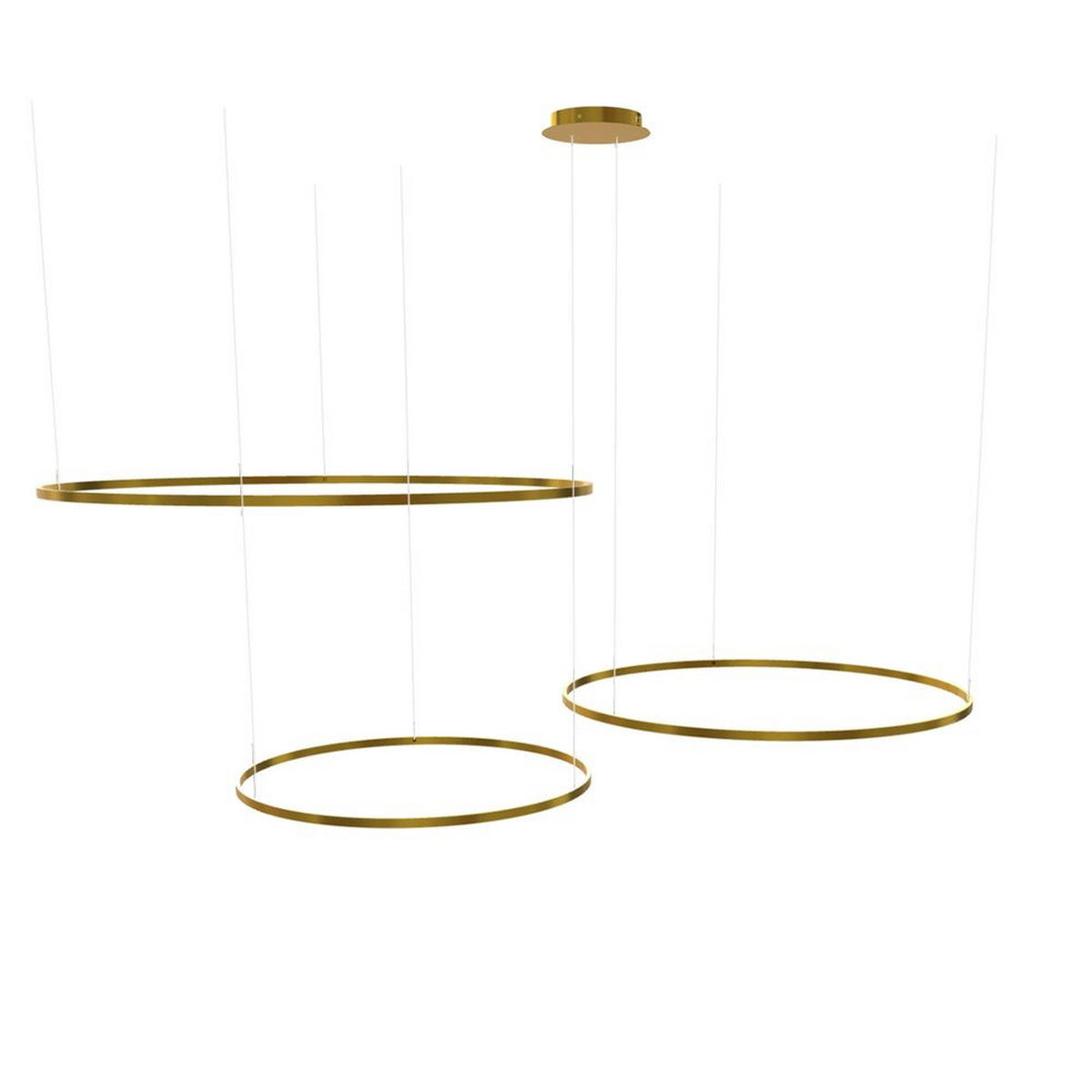 LED-HÄNGELEUCHTE 3er Ring Gold Ø 150 | 120 | 100cm - Goldfarben, Metall (1.3/150/3.3cm) - s.luce