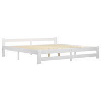 MASSIVHOLZBETT Weiß Kiefer 200x200 cm - Weiß, Holz - furnicato