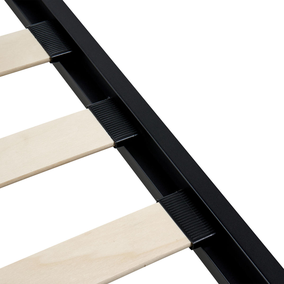 BETT mit Lattenrost 120/200 cm Schwarz Cusset - Schwarz, Metall (120/200cm) - Beliani