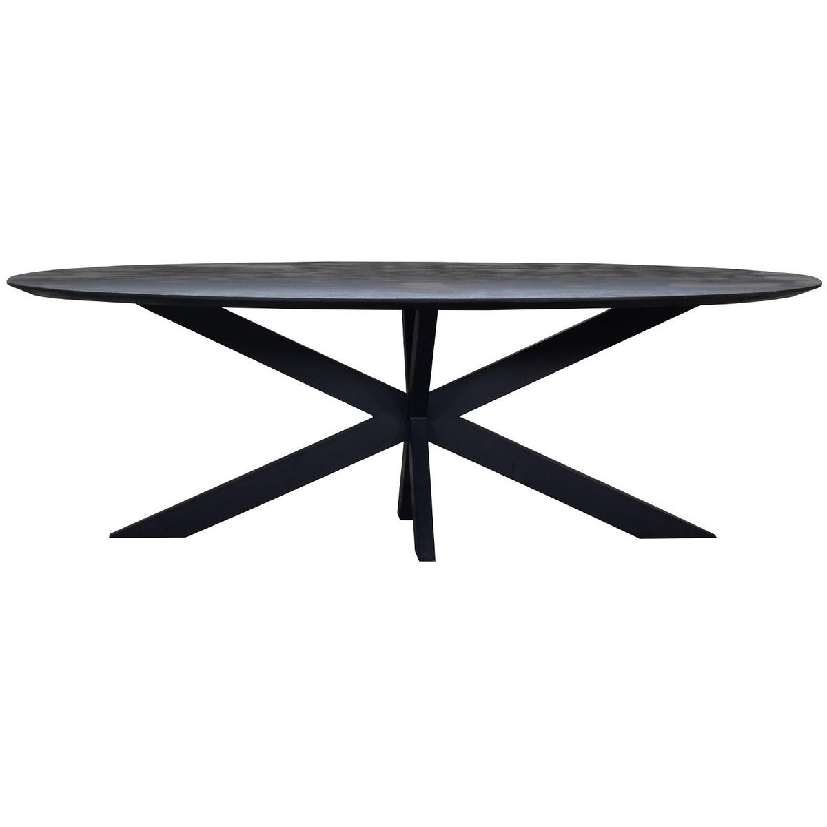 ESSTISCH oval aus Mangoholz 200cm, schwarz - Schwarz, Holz (200/100/78cm) - Giga Meubel