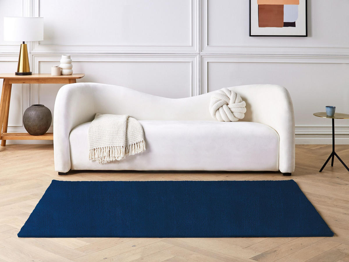 KURZFLOR-TEPPICH Gesi II 200/140 cm - Blau, Naturmaterialen (140/200cm) - Beliani