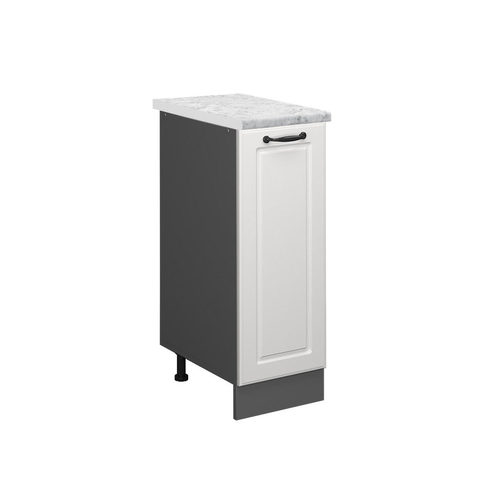 APOTHEKERUNTERSCHRANK R-Line Weiß Landhaus 30 cm AP Marmor - Anthrazit/Creme, Holzwerkstoff (30/81.6/60cm) - Vicco