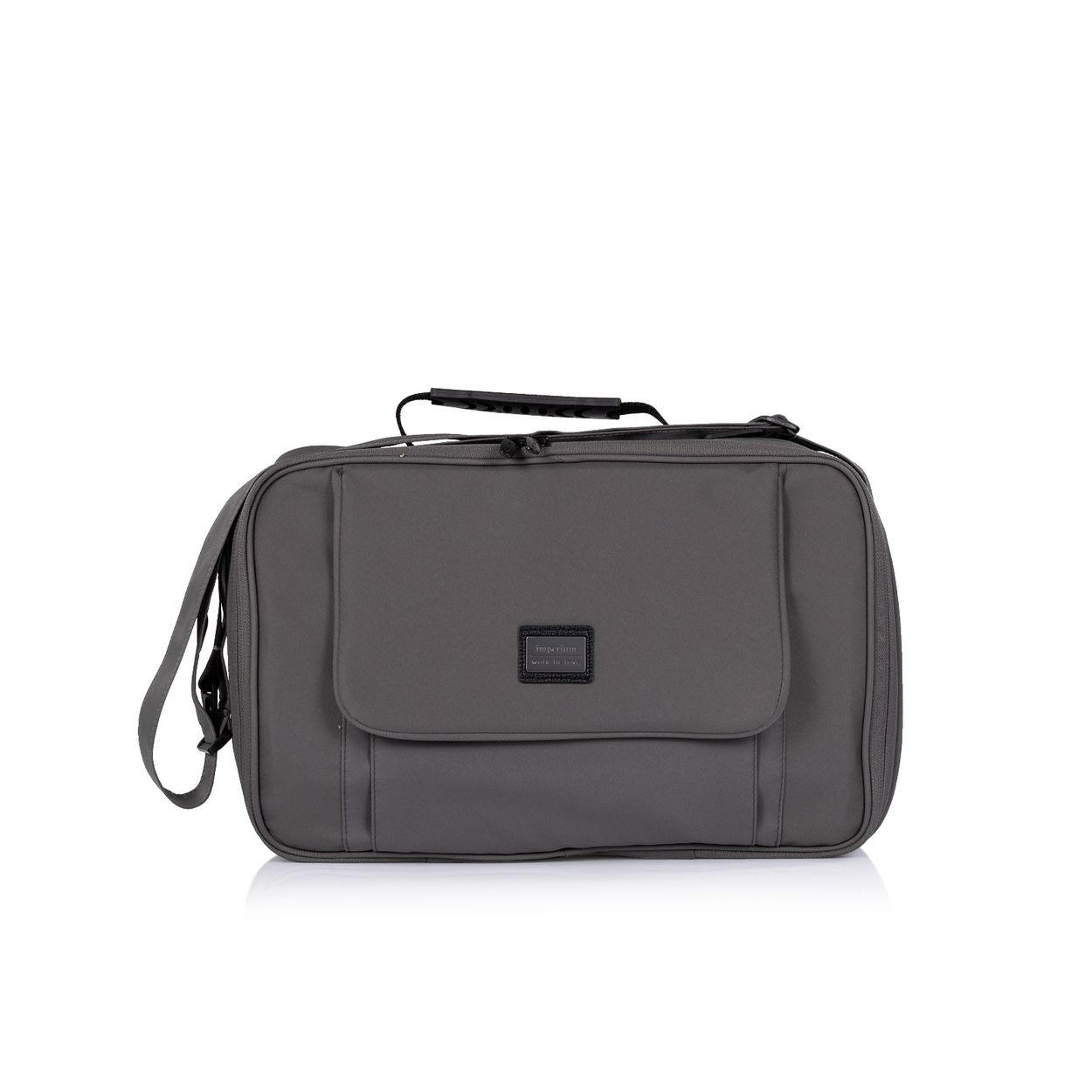 WICKELTASCHE CHBAG026 grau großes Hauptfach, Vordertasche, Unisex-Design, viel Stauraum - Grau, Textil (40/27/8cm) - Chipolino