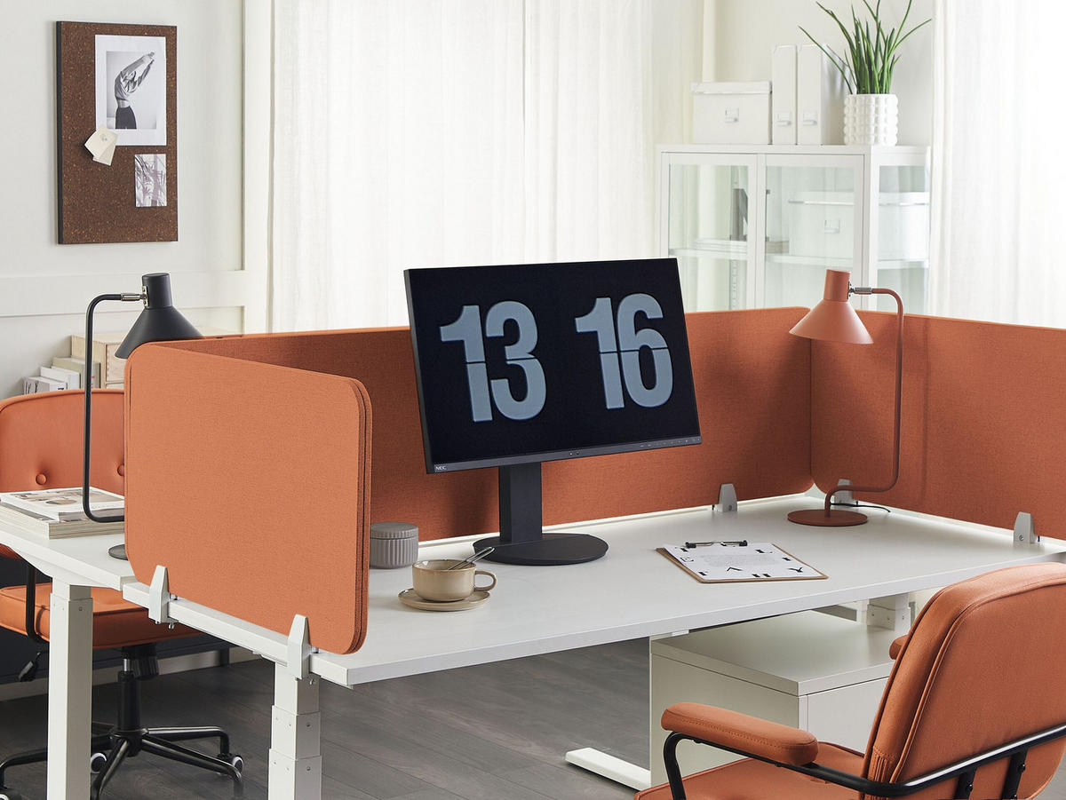 SCHREIBTISCHTRENNWAND 80 x 40 cm Hellrot Wally - Rot, Textil (80/40/2cm) - Beliani