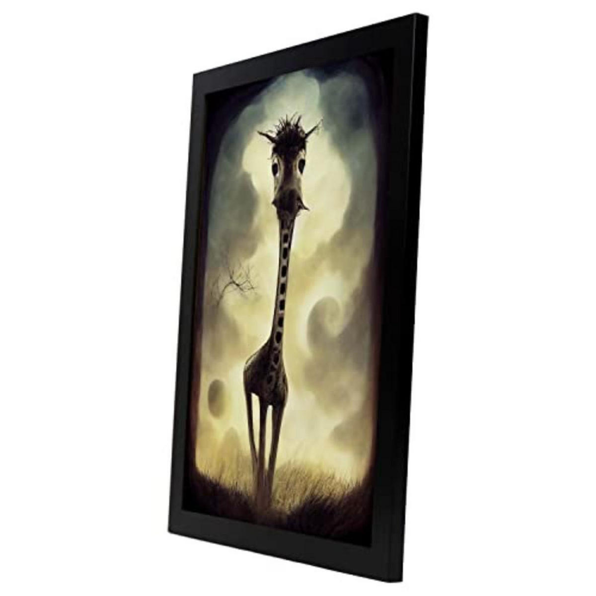 POSTER Set mit 4 Vierbeiner Tier im T Burton Goth Stil A3 Schwarzer Rahmen - Schwarz, Papier (29.7/3cm) - Nacnic