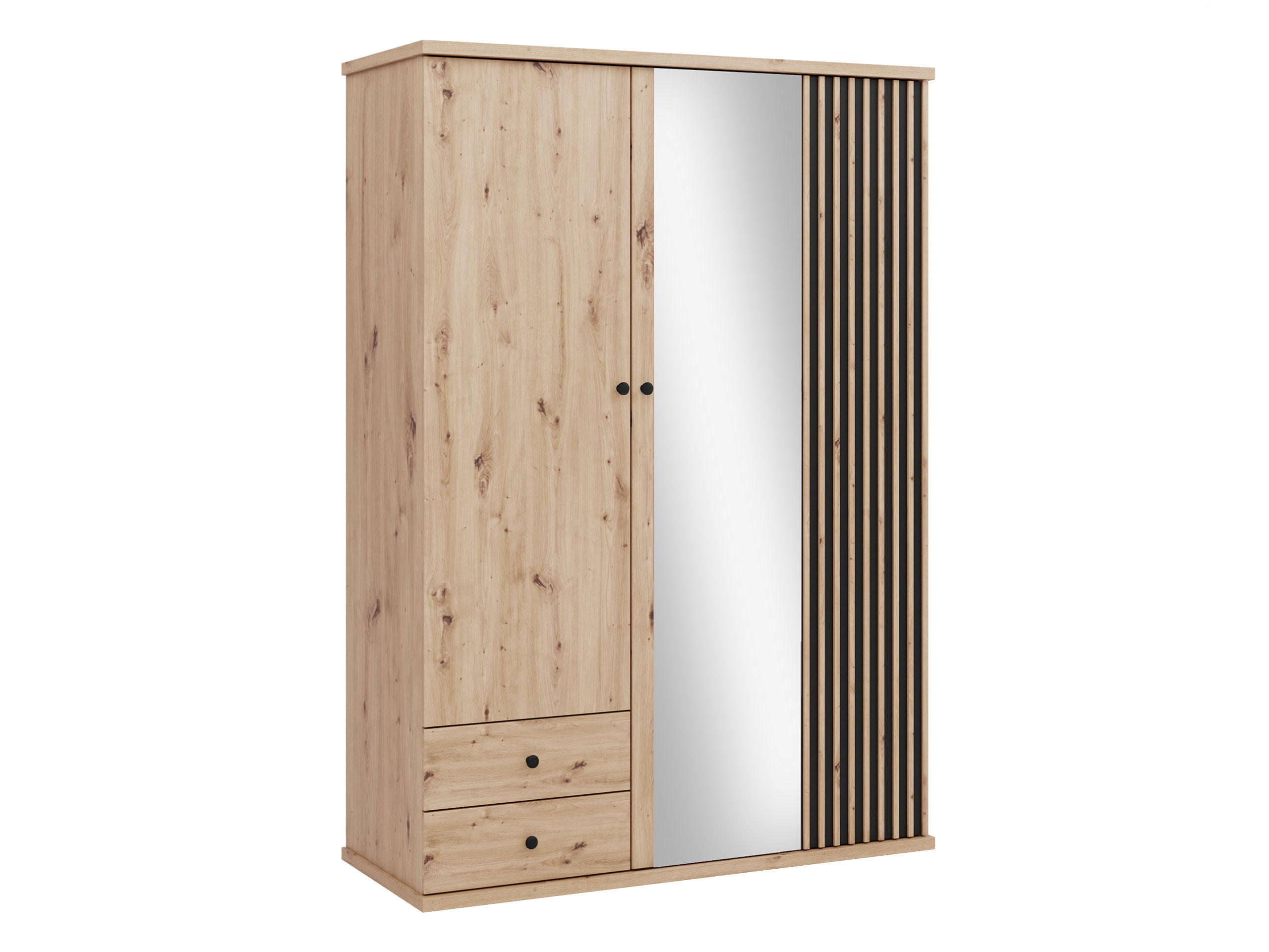 KLEIDERSCHRANK Cali C-23 - Schwarz/Eiche Artisan, Holzwerkstoff/Kunststoff (150/213/60cm) - MIRJAN24