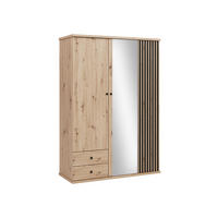 KLEIDERSCHRANK Cali C-23 - Schwarz/Eiche Artisan, Holzwerkstoff/Kunststoff (150/213/60cm) - MIRJAN24