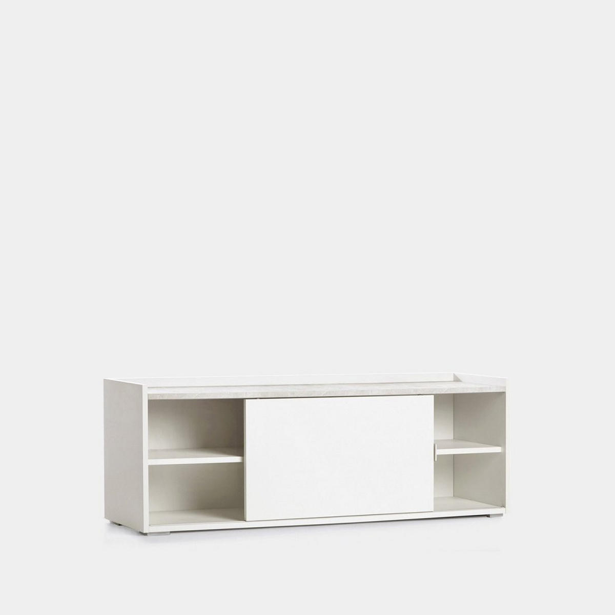 TV-ELEMENT Siena Weiß 140 cm x 51 cm - Weiß, Holzwerkstoff (140/51/41cm) - Klast Home