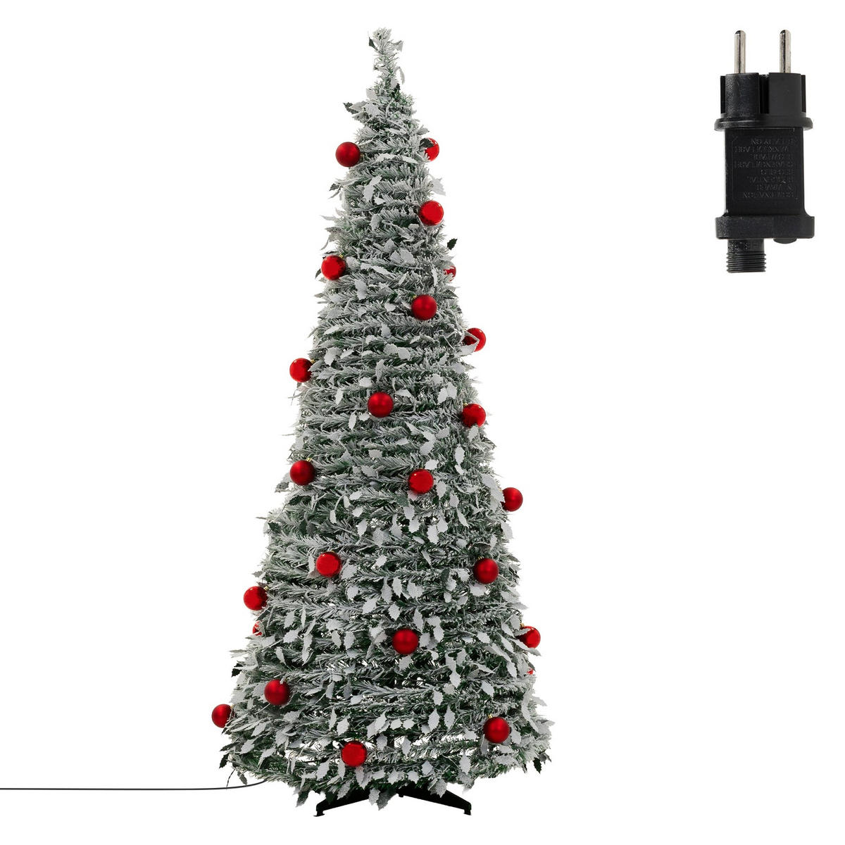 UMĚLÝ VÁNOČNÍ STROMEK Pop-Up, 180 cm, skládací, vánoční dekorace včetně LED světelného řetězu - různobarevná, plast (70/180cm) - ECD-Germany