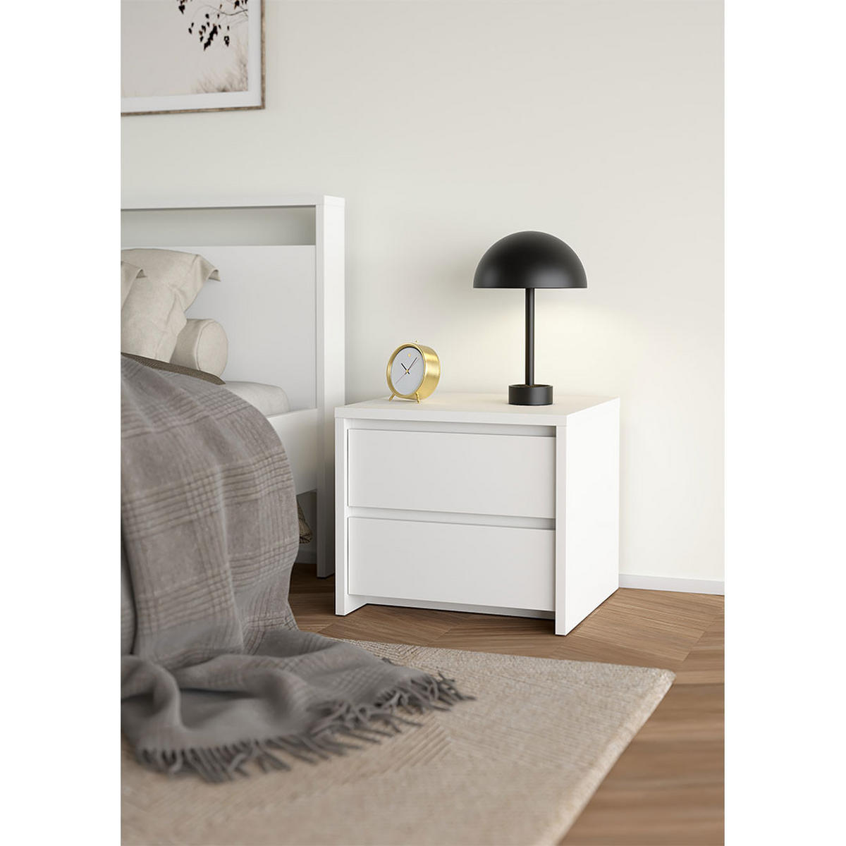 NACHTTISCH, Next, Weiß, Holzwerkstoff, 52 x 48 x 46 cm - Weiß, Holzwerkstoff (52/46/48cm) - ebuy24
