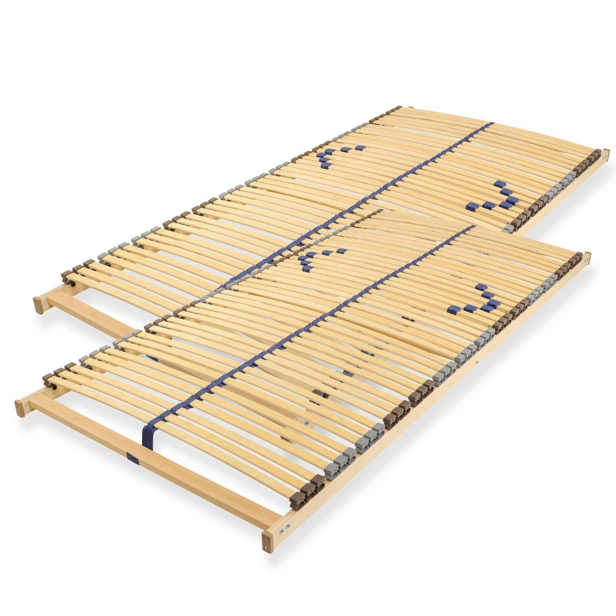 LATTENROST 200x200 cm fertig montiert Blauer Engel- 42 Latten 7-Zonen Traglast ca. 150 Kg Birkenschichtholz - Braun, Holz (200/200cm) - Sleepneo