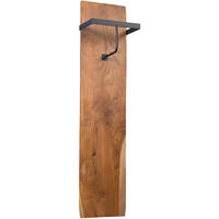GARDEROBENLEISTE Alaska 1 Baumkante Teakholz Massiv Stange 25/110/20 cm - Schwarz, Holz (110/5/20cm) - M2 Kollektion
