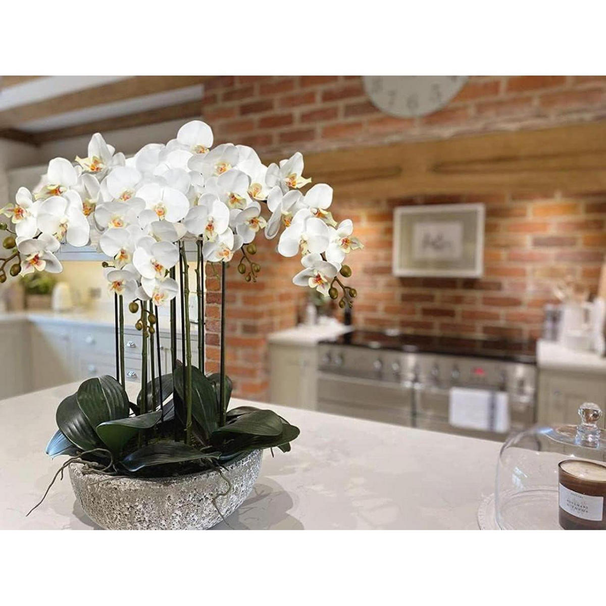 KÜNSTLICHE Orchidee 87.8 cm Weiß 4 PCS - Weiß, Kunststoff (73cm)