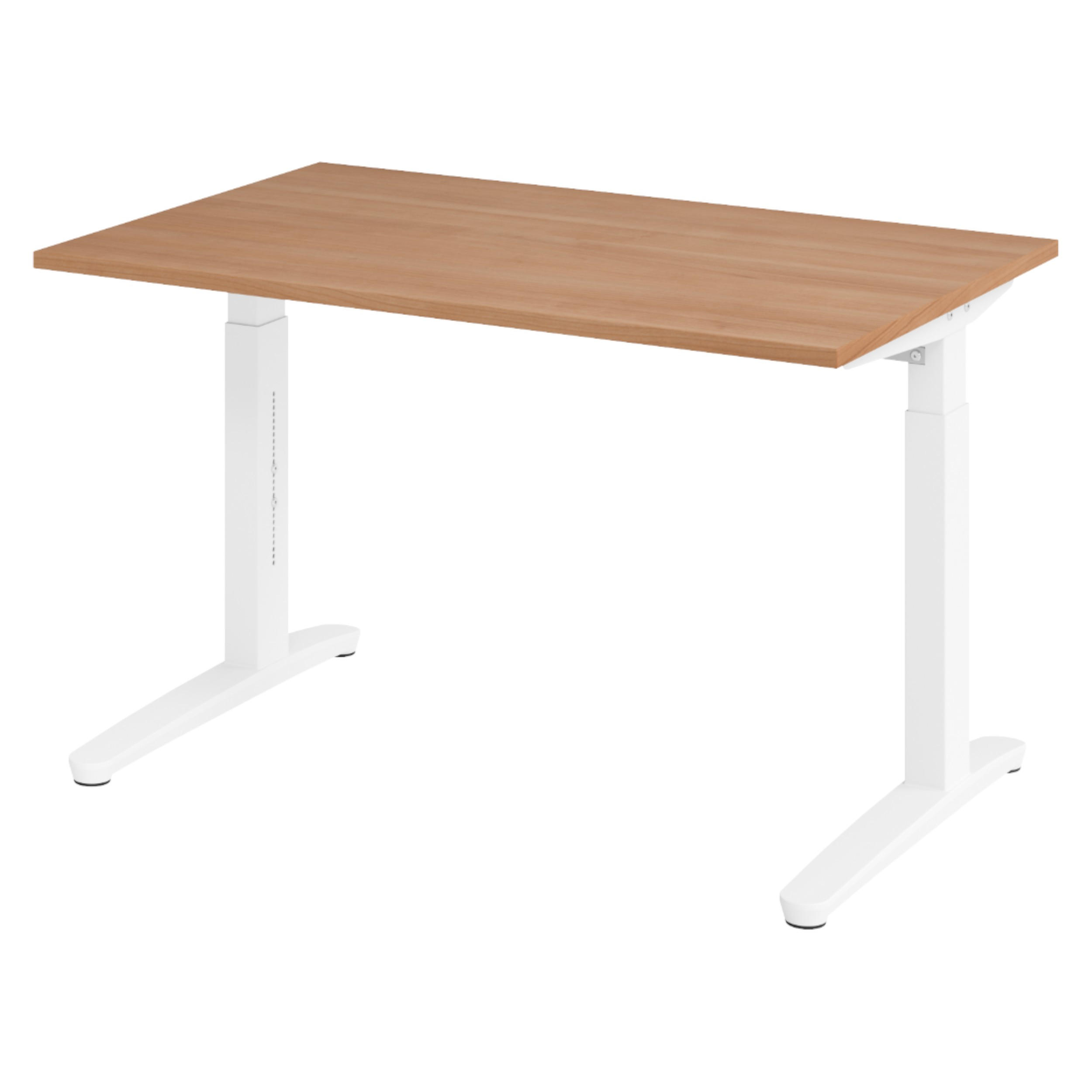 bümö Schreibtisch Nussbaum, Weiß 120x74x80 cm