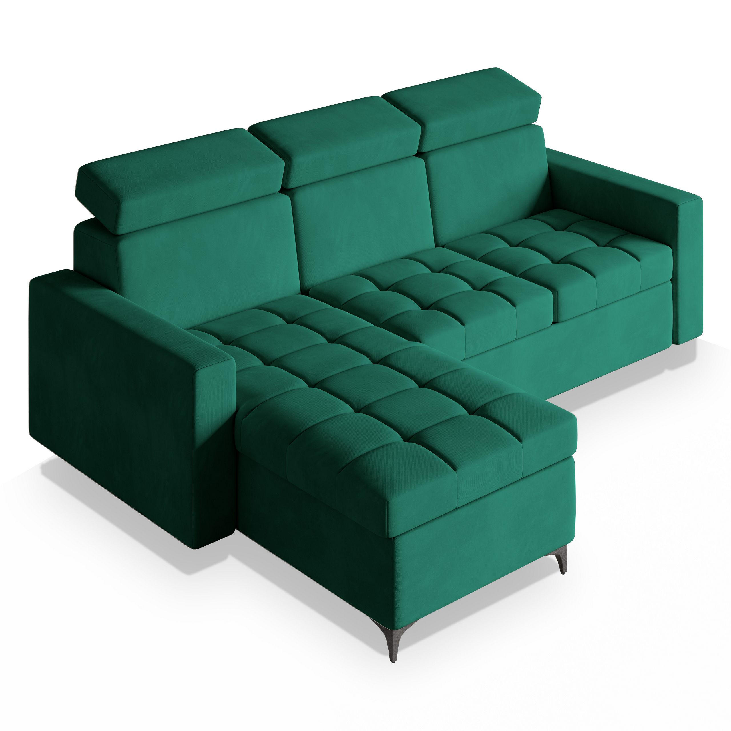Masseno Ecksofa Grün 227x168 cm