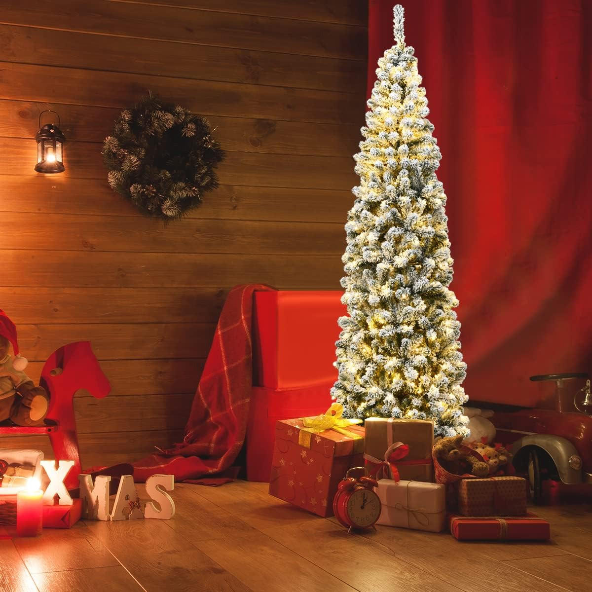 WEIHNACHTSBAUM Grün - Grün, Kunststoff (225cm) - COSTWAY