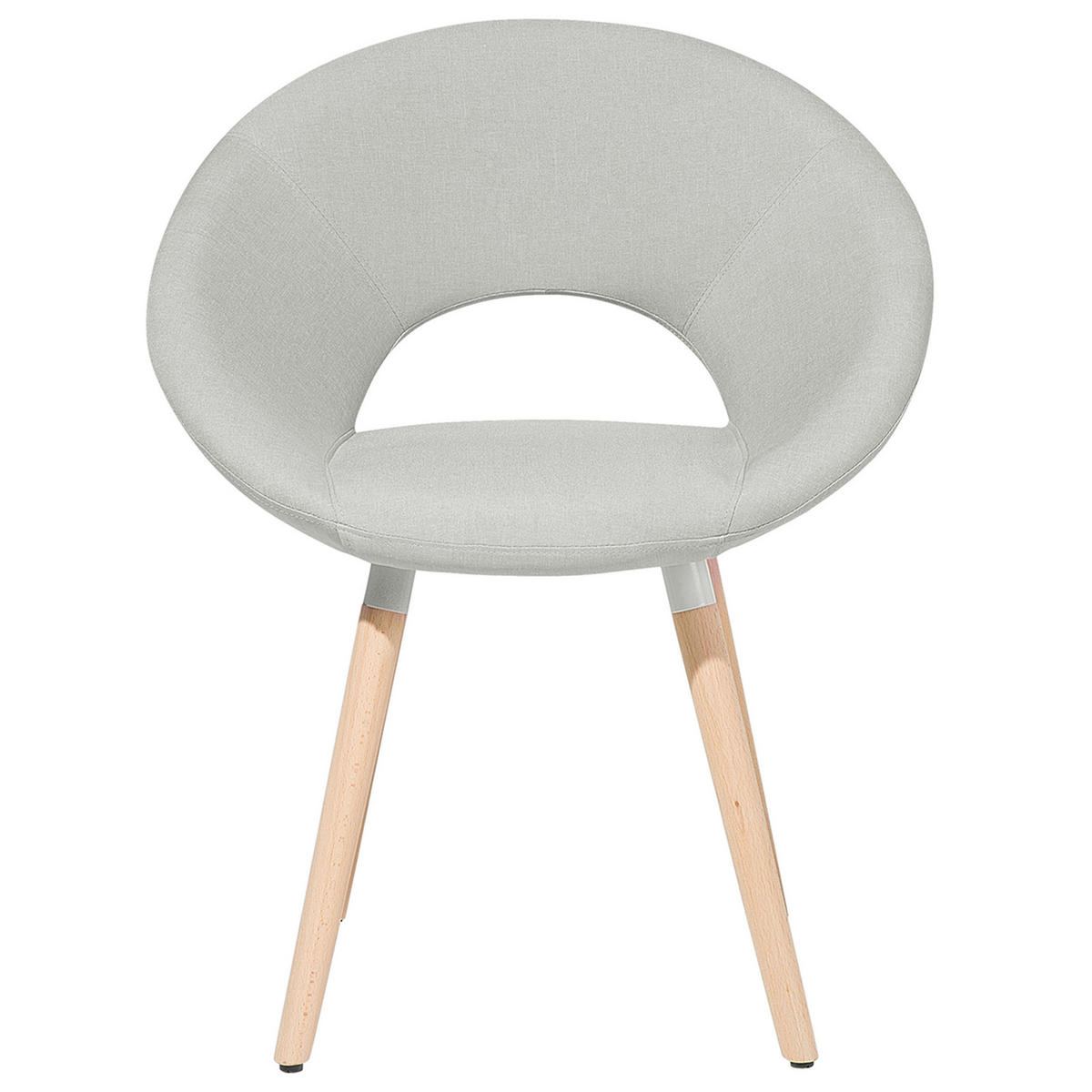 STUHL 2er-Set Polsterbezug Grau Roslyn - Grau, Holz/Textil (66/80/45cm) - Beliani