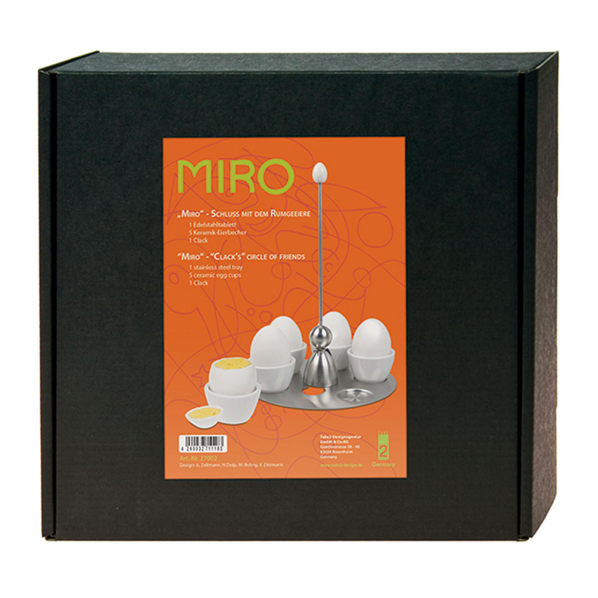 EIERBECHERTABLETT Miro Clack, 7-tlg. - Multicolor, Metall (7/20.5/22cm) - Take2