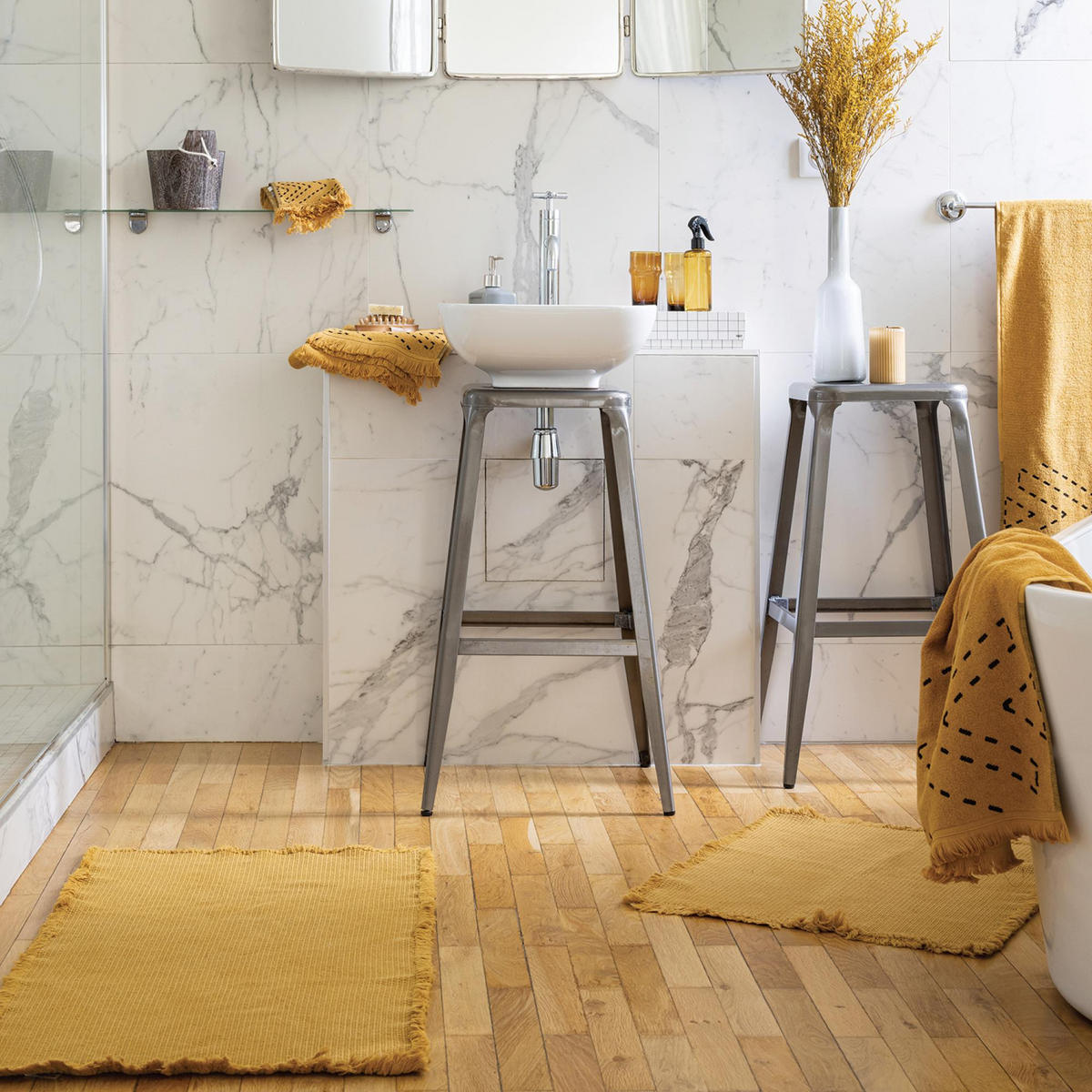 BADEMATTE Elly bronze 54 x 64 cm - Bronzefarben, Textil (54/64cm) - Vivaraise
