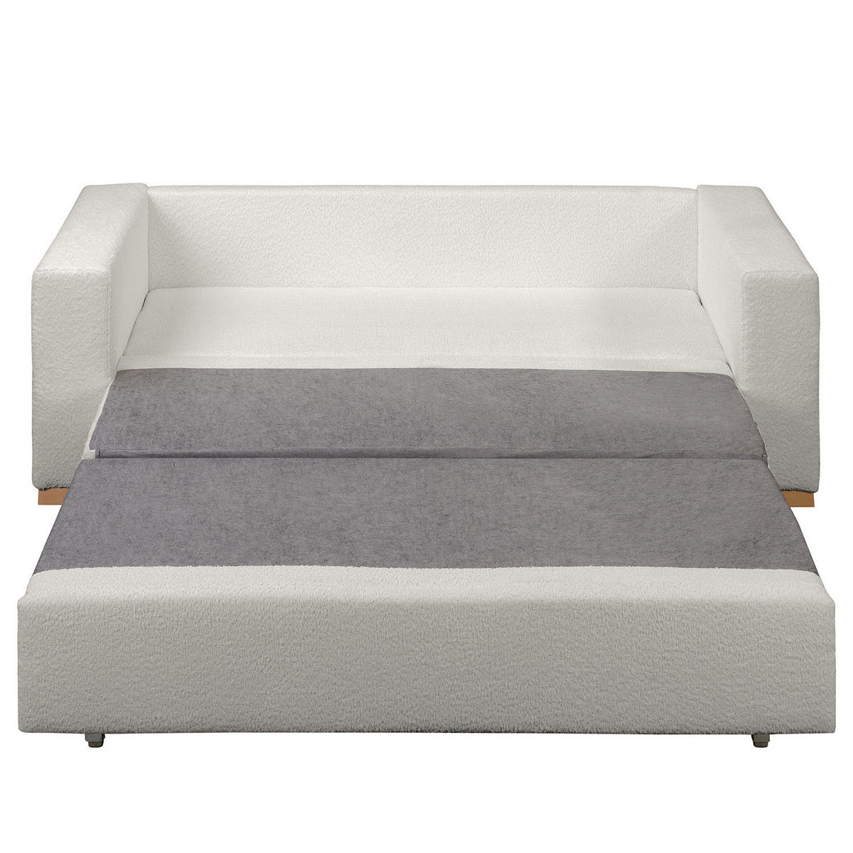 SCHLAFSOFA - Buchefarben/Hellgrau, Holz/Buchenholz (173/90/90cm) - home24