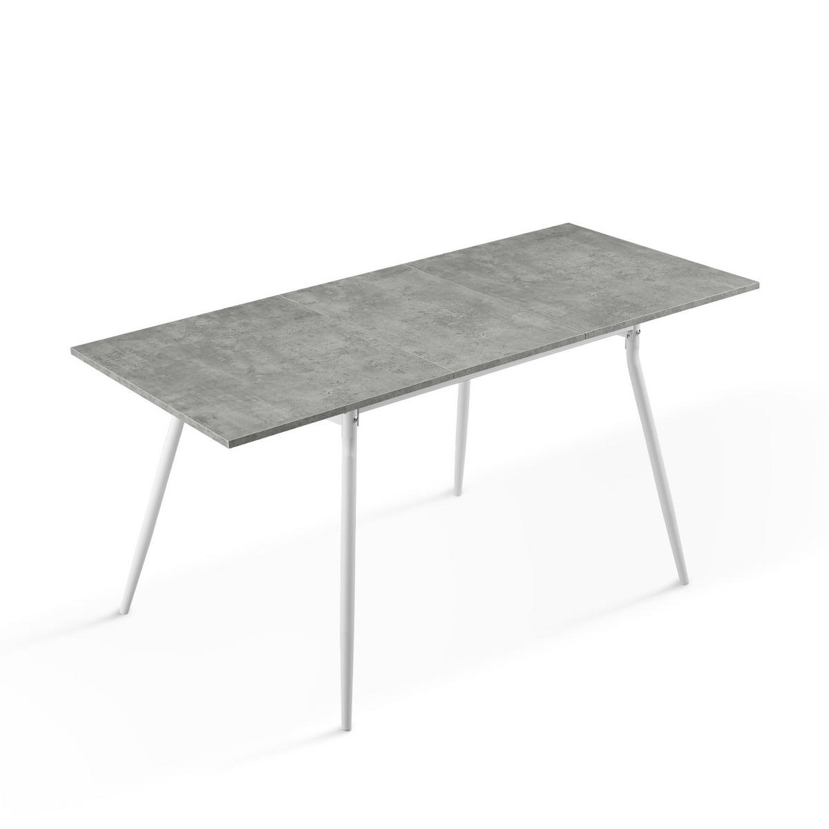 ESSTISCH LIO 120-160/80/76 cm - Weiß/Grau, Holzwerkstoff/Metall (120/80/76cm) - B&D Home