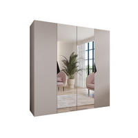 DREHTÜRENSCHRANK 202/200/52 4-türig - Beige/Schwarz, Holz/Metall (200/202/52cm) - Abiks Möbel