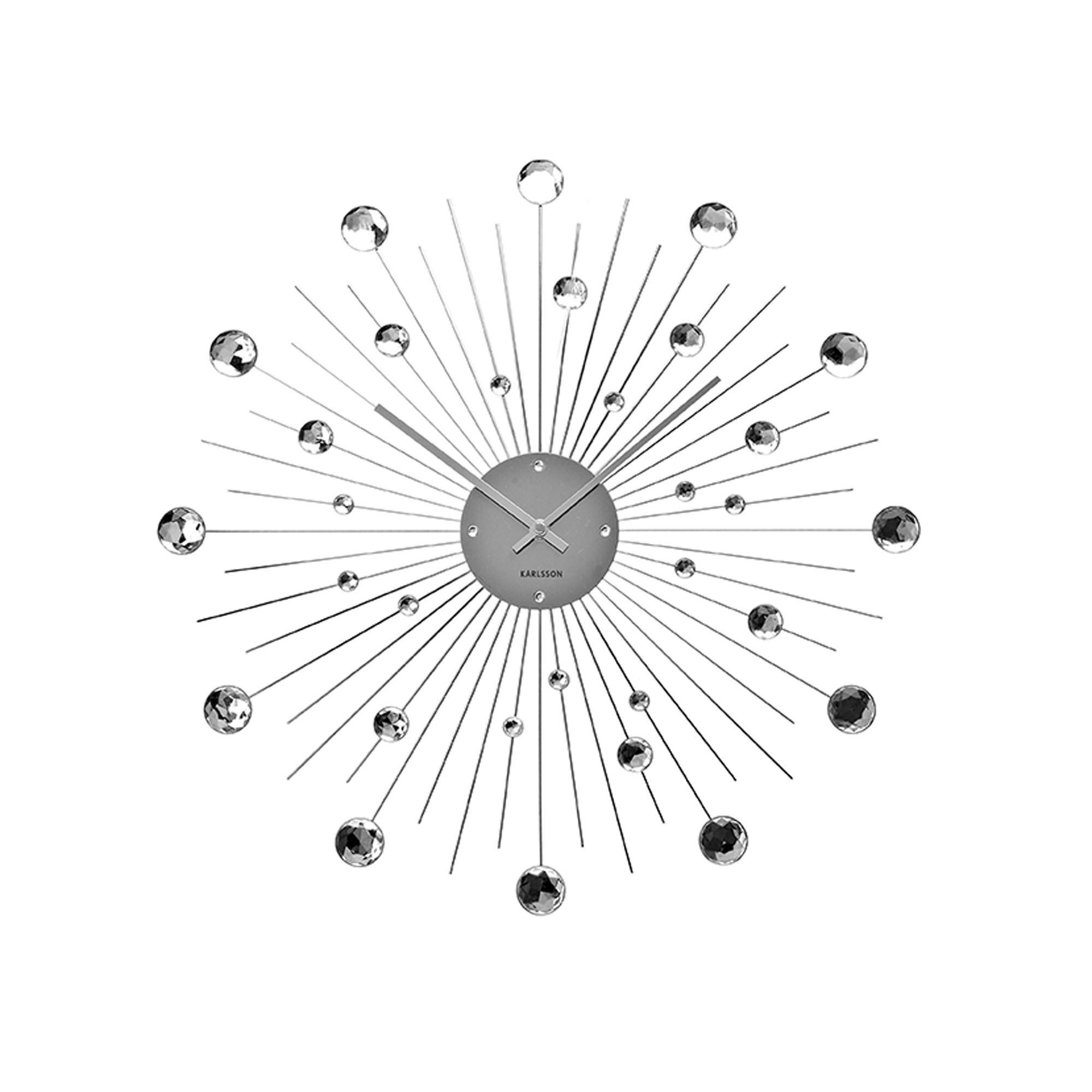 WANDUHR Sunburst Ø50 cm - Silberfarben, Metall (50/50/4cm) - Karlsson