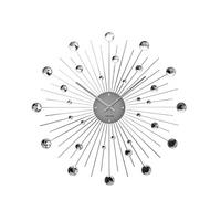 WANDUHR Sunburst Ø50 cm - Silberfarben, Metall (50/50/4cm) - Karlsson