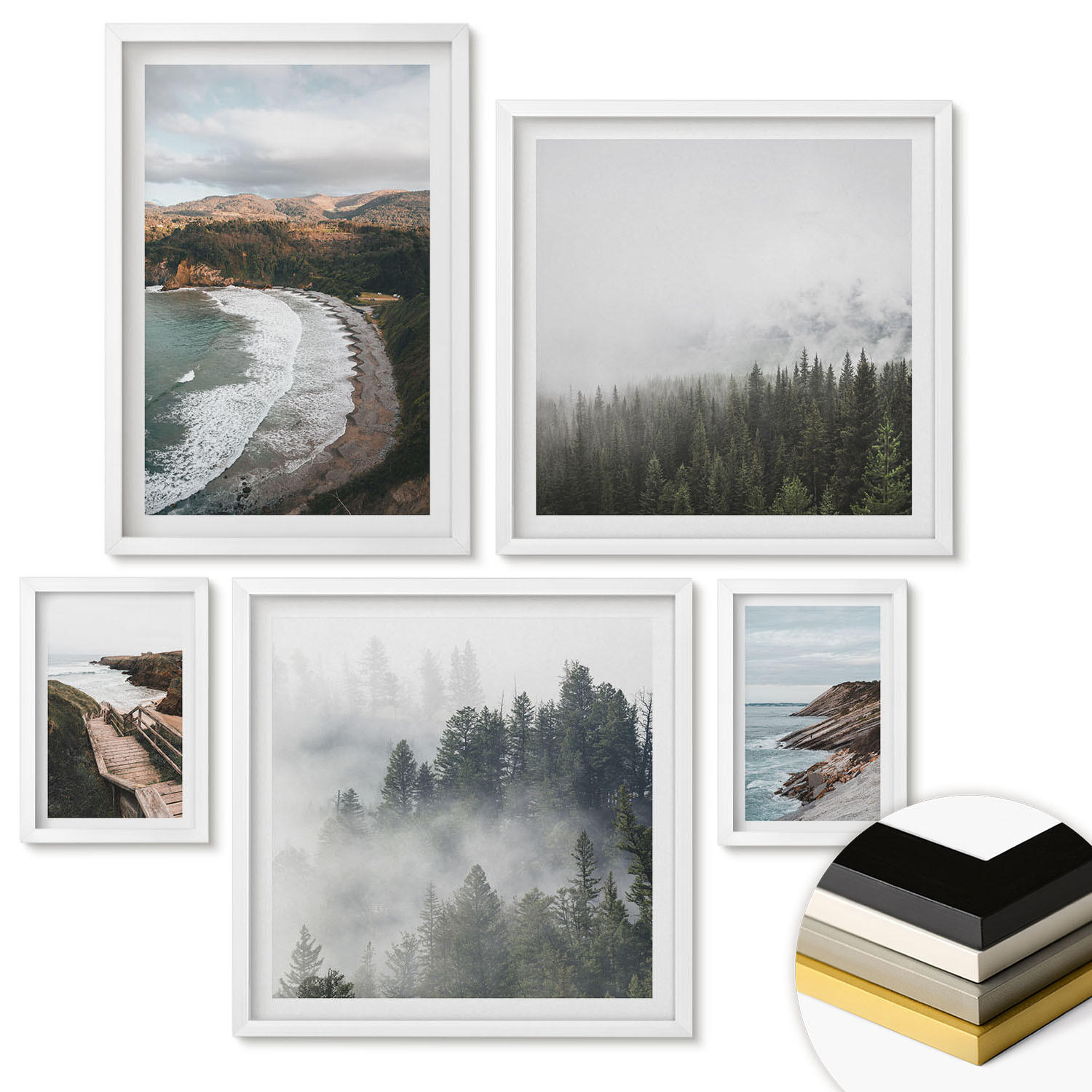 ArtPrintCave Wandbilder Weiß 40x60 cm