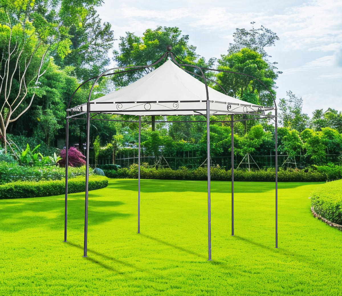 ERSATZDACH für Pavillon Mondura, Pavillondach 6-eckig, Durchmesser 300 cm, Farbe: ecru - Weiß, Kunststoff (320/0.3/320cm) - TPFGarden