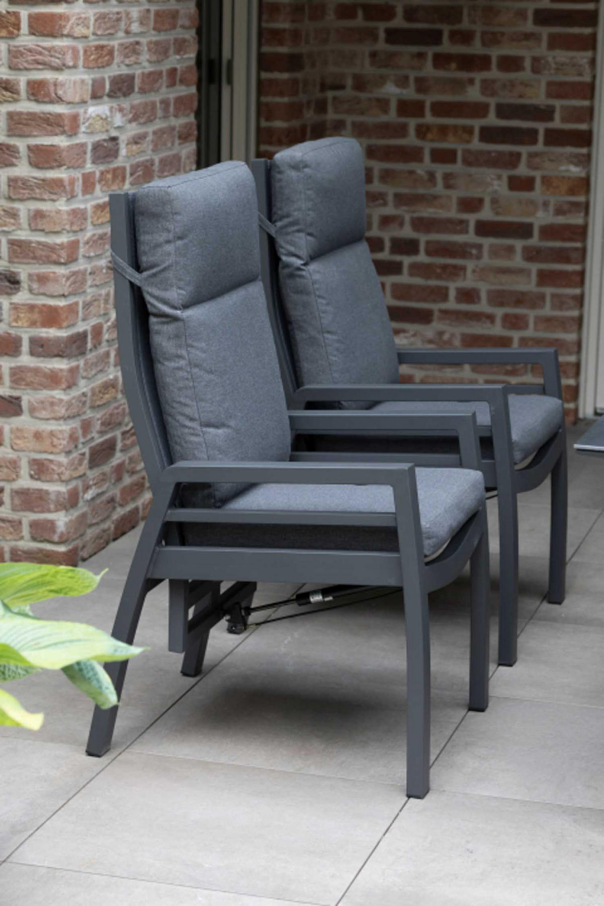 RELAXSESSEL Merida Alu/Textilene inkl. Kissen anthrazit - Grau, Metall (78/122/62cm) - Mr. Deko