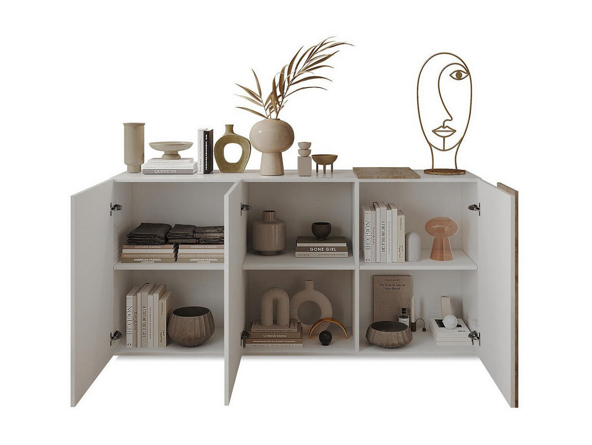 SIDEBOARD 3 Türen Pluton - L181 cm - Naturfarben, Holz (180.5/84.3/38cm) - Vente-Unique