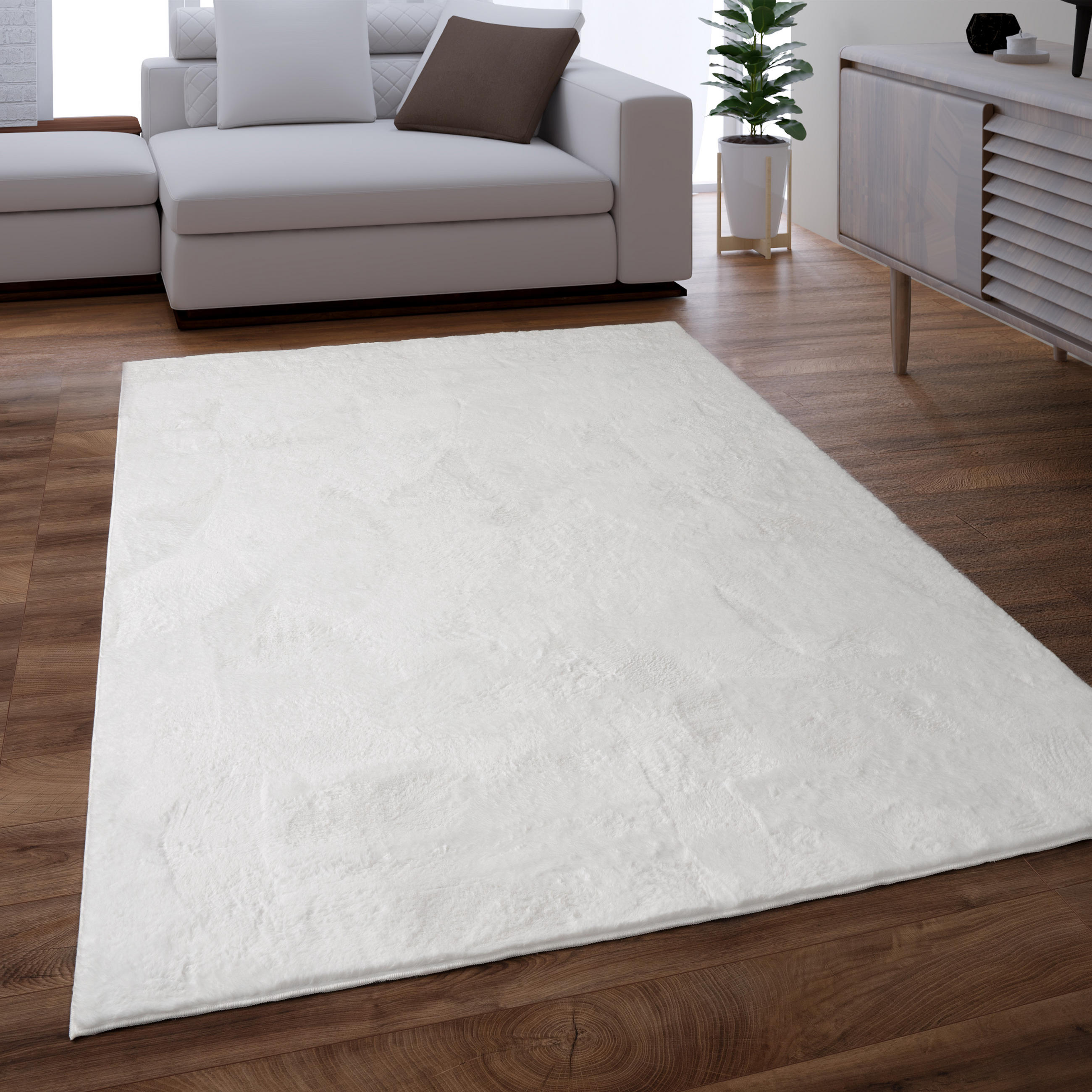 HOCHFLORTEPPICH 200/290 cm Soft 380 - Weiß, Textil (200/290cm) - Paco Home