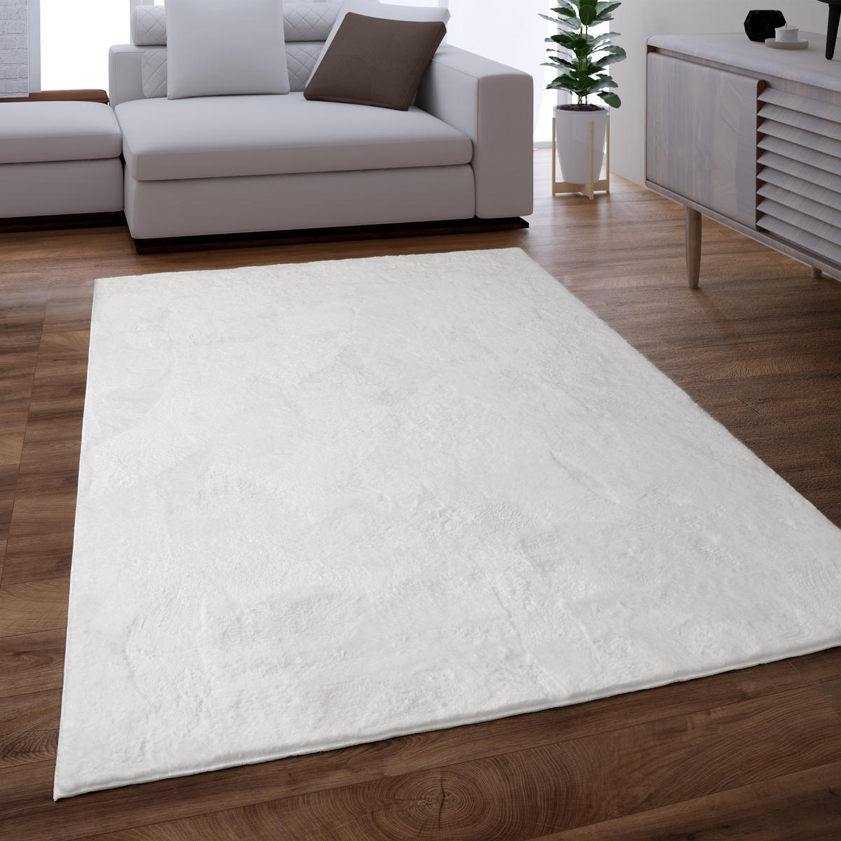 HOCHFLORTEPPICH 140/200 cm Soft 380 - Weiß, Textil (140/200cm) - Paco Home