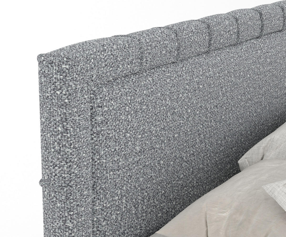 BOXBETT Voyage Grau 140/200 cm mit Matratze und Topper - Naturfarben/Grau, Holz/Holzwerkstoff (140/200cm) - Maison de Reve