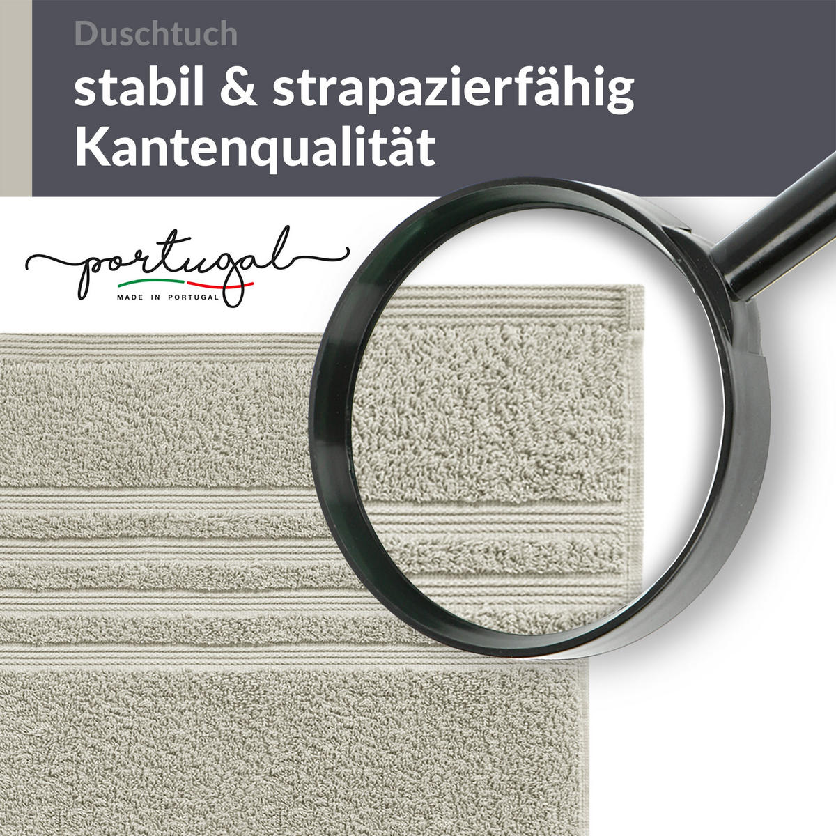 DUSCHTUCH London Kiesel Grau 2er Set 70x140 - Sandfarben, Textil (70/140cm) - Lashuma