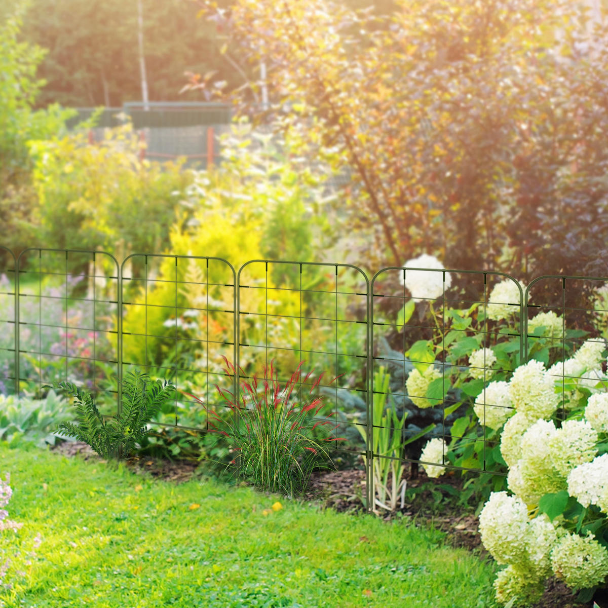 RANKHILFE, Pflanzenhalter, 6er-Set, Gartenspaliere für Kletterpflanzen, Stahl, Grün - Grün, Kunststoff/Metall (0.8/90/40cm) - Outsunny