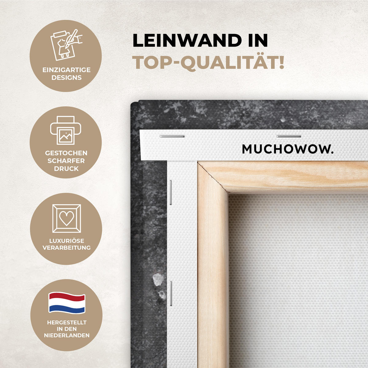 LEINWANDBILD Pfeffer - Kräuter - Gewürze - Beton 60x80 cm - Dunkelgrau, Textil (60/80cm) - MuchoWow